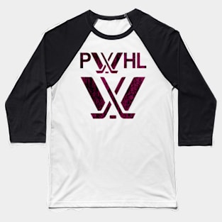 Distressed grunge purple PWHL logo Baseball T-Shirt